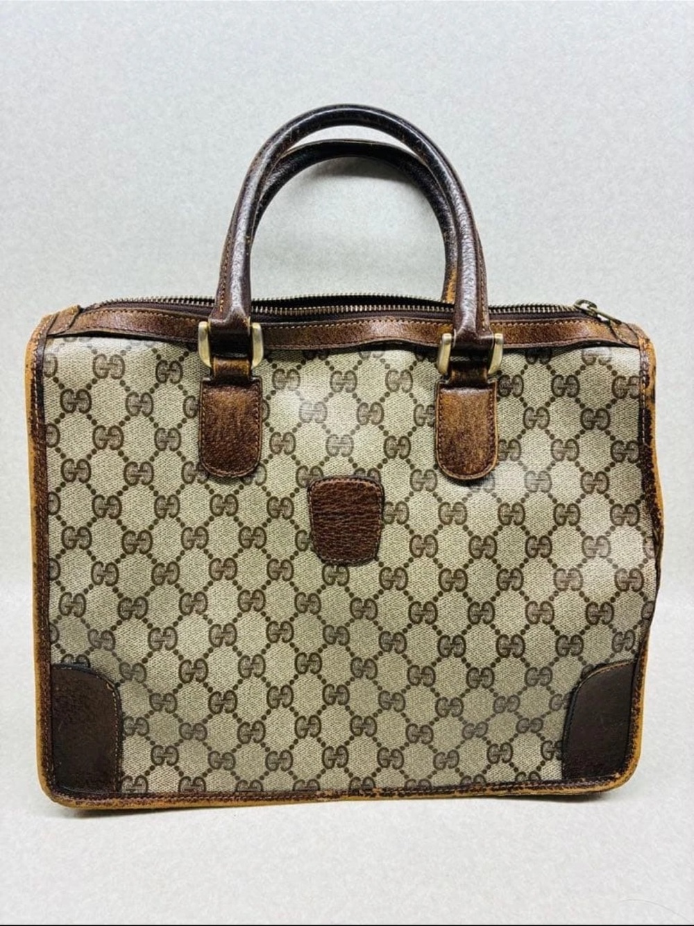 Gucci Brown and Beige GG Monogram Tote